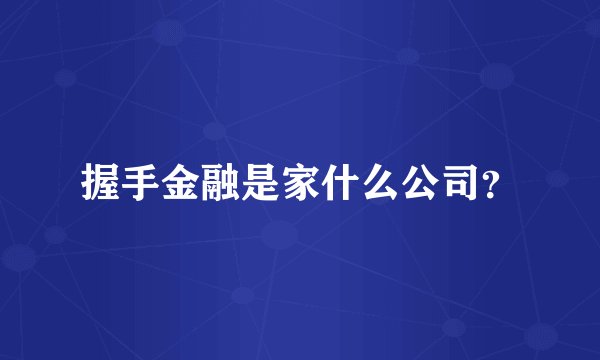 握手金融是家什么公司？