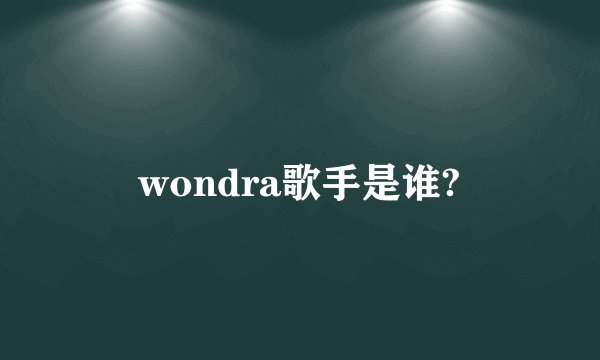 wondra歌手是谁?