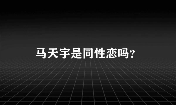 马天宇是同性恋吗？
