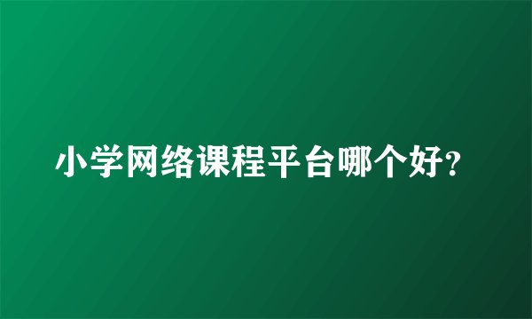 小学网络课程平台哪个好？