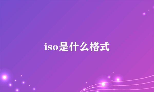 iso是什么格式