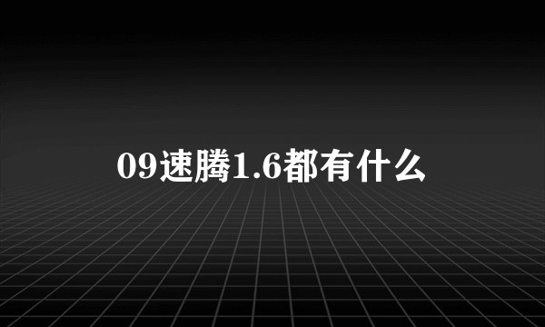 09速腾1.6都有什么