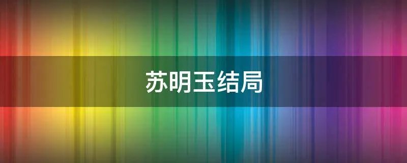 苏明玉结局