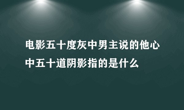 电影五十度灰中男主说的他心中五十道阴影指的是什么