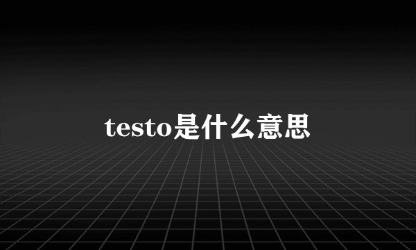 testo是什么意思