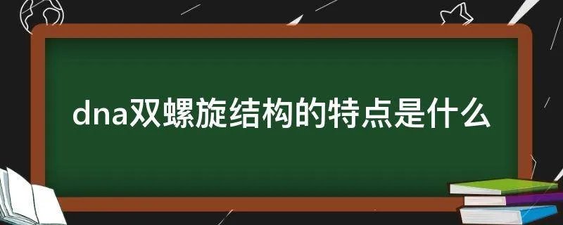 dna双螺旋结构的特点是什么