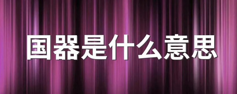 国器是什么意思 简单介绍一下