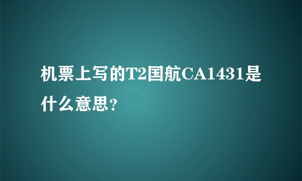 机票上写的T2国航CA1431是什么意思？