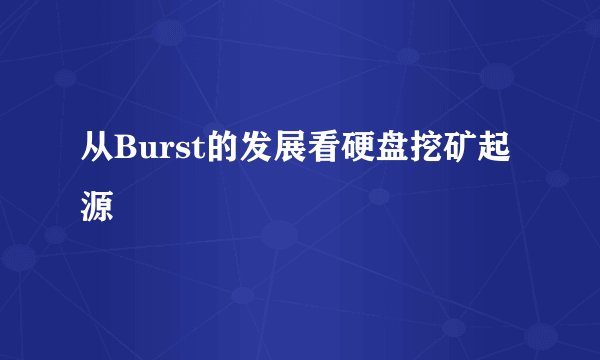 从Burst的发展看硬盘挖矿起源
