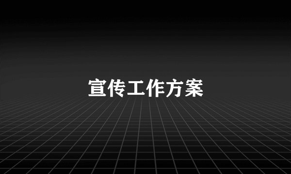 宣传工作方案