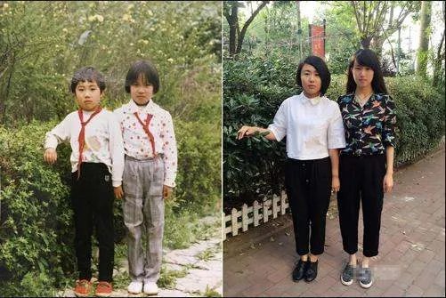 网友晒“一模一样”童年对比照，有人梦想成真，有人从小美到大，你怎么看？