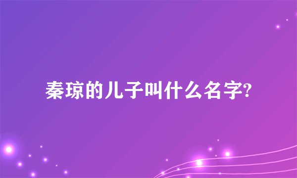秦琼的儿子叫什么名字?