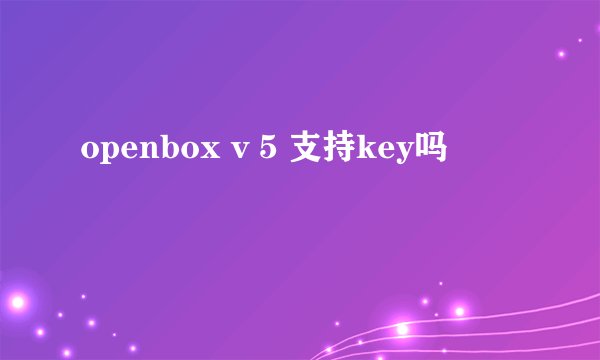 openbox v 5 支持key吗