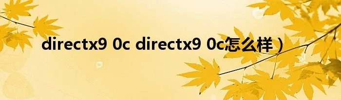 directx9 0c directx9 0c怎么样）