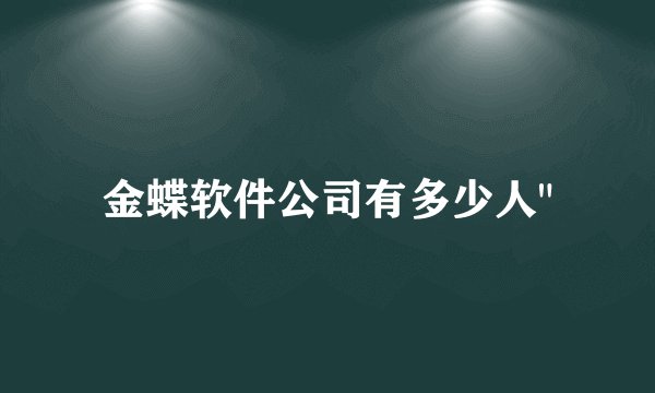 金蝶软件公司有多少人