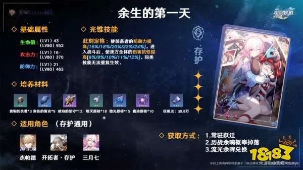 崩坏星穹铁道余生的第一天光锥怎么样 四星光锥余生的第一天使用攻略