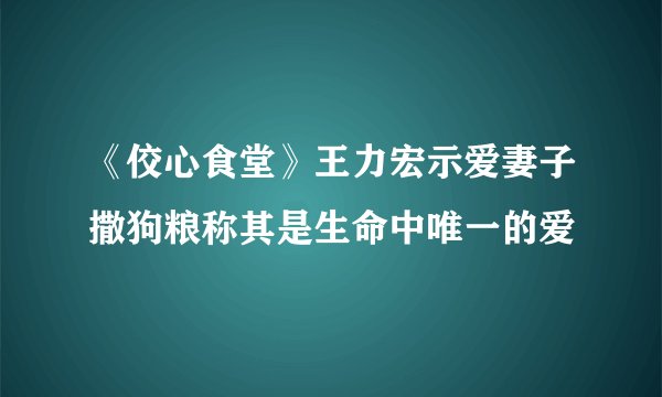 《佼心食堂》王力宏示爱妻子撒狗粮称其是生命中唯一的爱