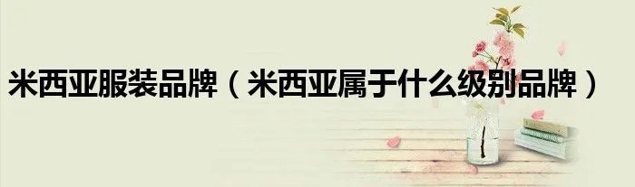 米西亚服装品牌（米西亚属于什么级别品牌）