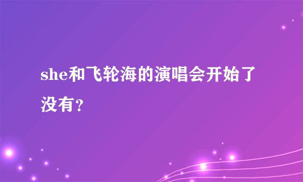 she和飞轮海的演唱会开始了没有？