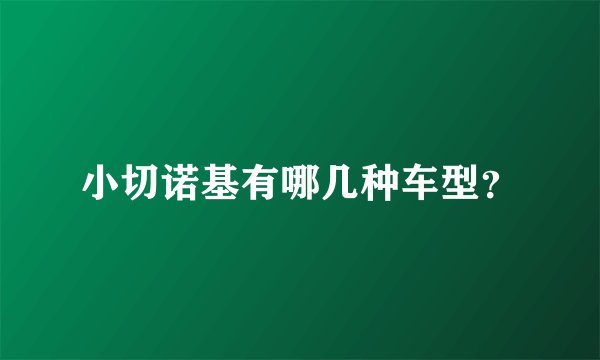 小切诺基有哪几种车型？