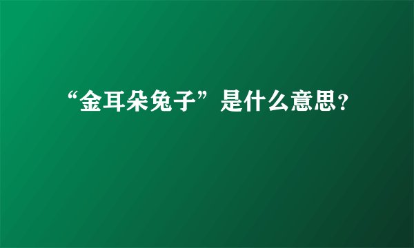 “金耳朵兔子”是什么意思？