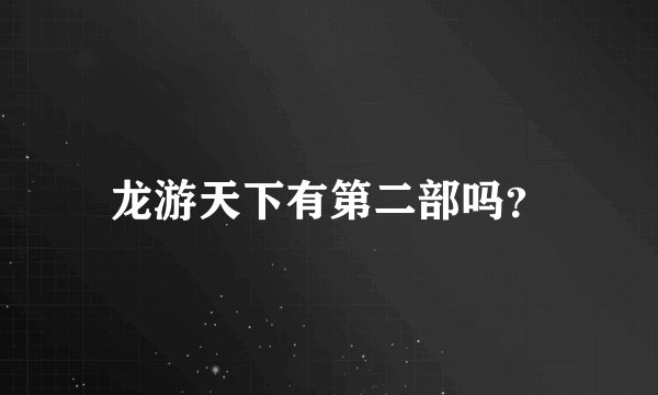 龙游天下有第二部吗？