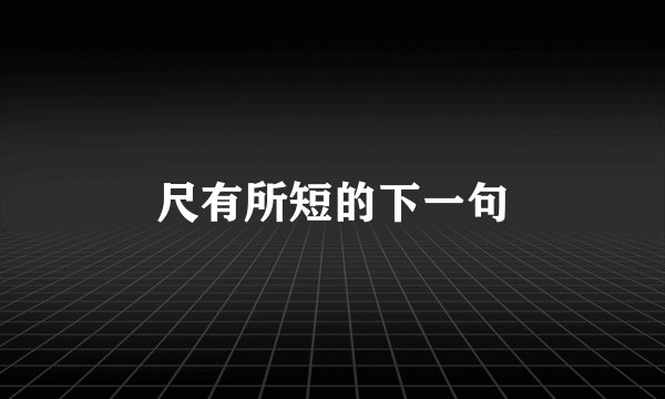 尺有所短的下一句