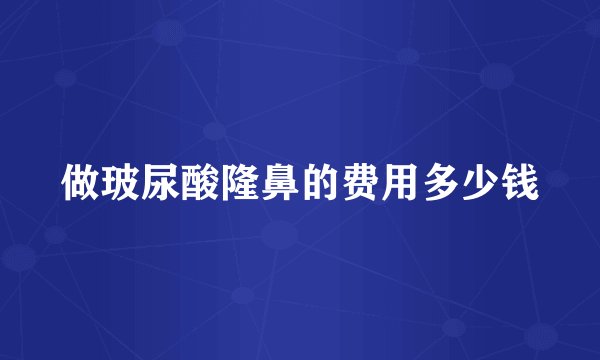 做玻尿酸隆鼻的费用多少钱