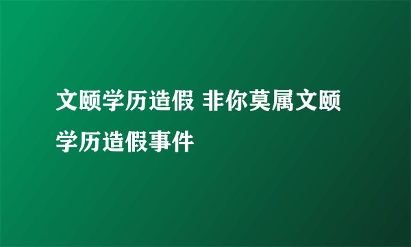 文颐学历造假 非你莫属文颐学历造假事件
