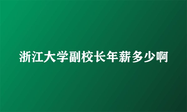 浙江大学副校长年薪多少啊