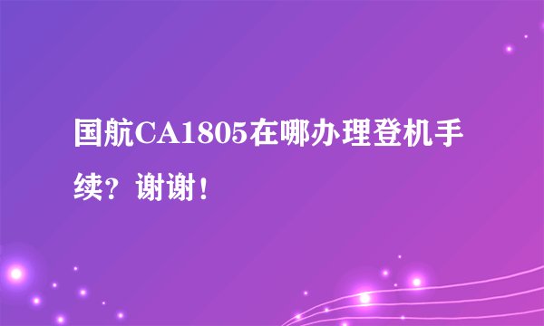 国航CA1805在哪办理登机手续？谢谢！
