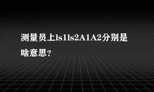测量员上ls1ls2A1A2分别是啥意思？