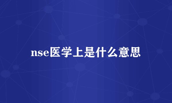nse医学上是什么意思
