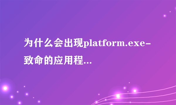 为什么会出现platform.exe-致命的应用程序退出？