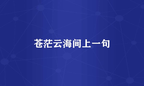 苍茫云海间上一句
