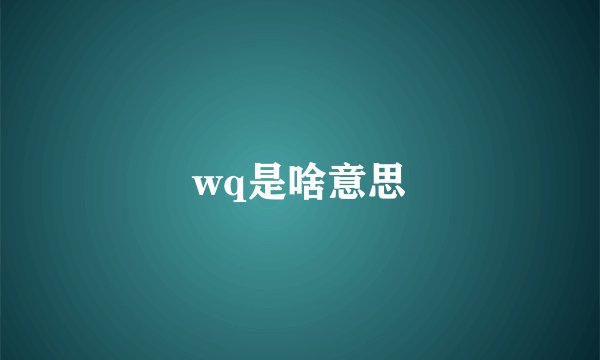 wq是啥意思