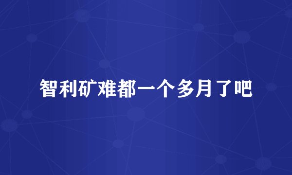 智利矿难都一个多月了吧