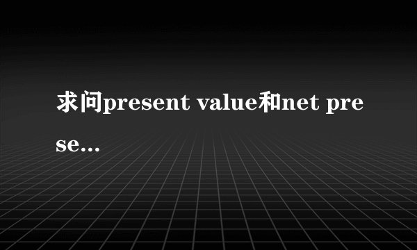 求问present value和net present value的区别
