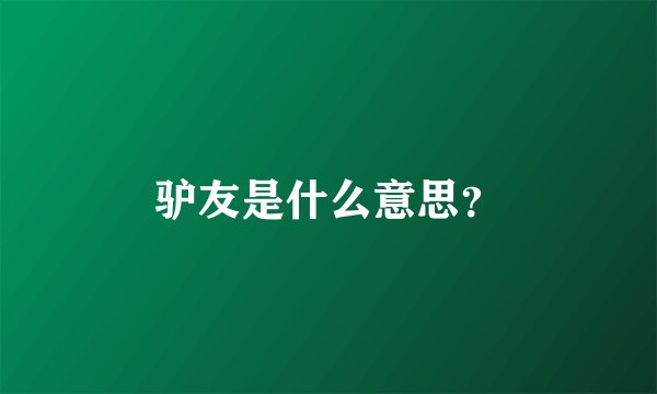 驴友是什么意思？