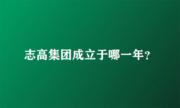 志高集团成立于哪一年？