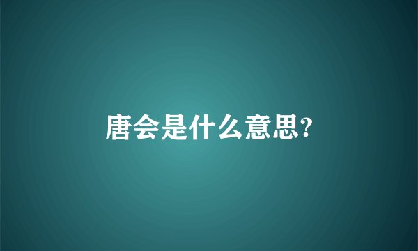 唐会是什么意思?