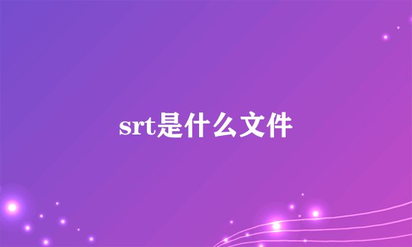 srt是什么文件