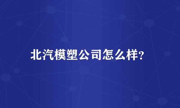 北汽模塑公司怎么样？