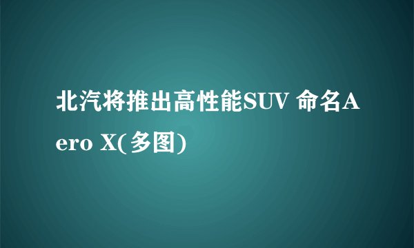 北汽将推出高性能SUV 命名Aero X(多图)
