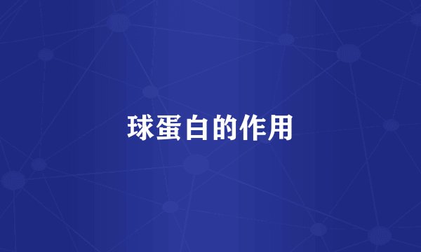 球蛋白的作用