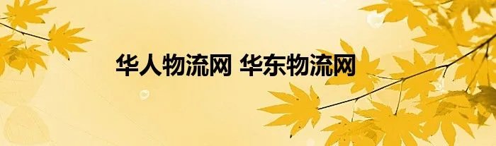 华人物流网 华东物流网