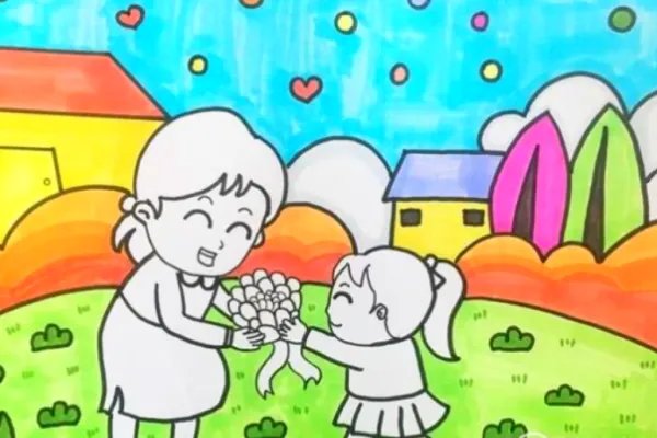 感恩母亲节怎么画?