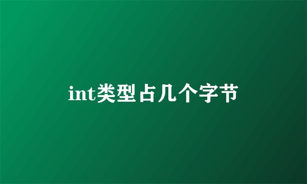 int类型占几个字节