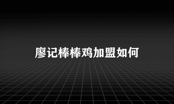 廖记棒棒鸡加盟如何