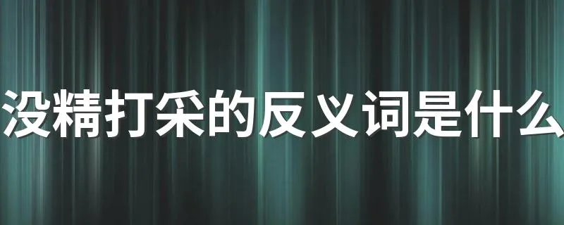 没精打采的反义词是什么 没精打采是什么意思